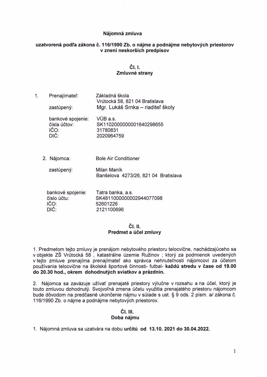 ZMLUVA Bole Air Conditioner, Futbal, 2021-22