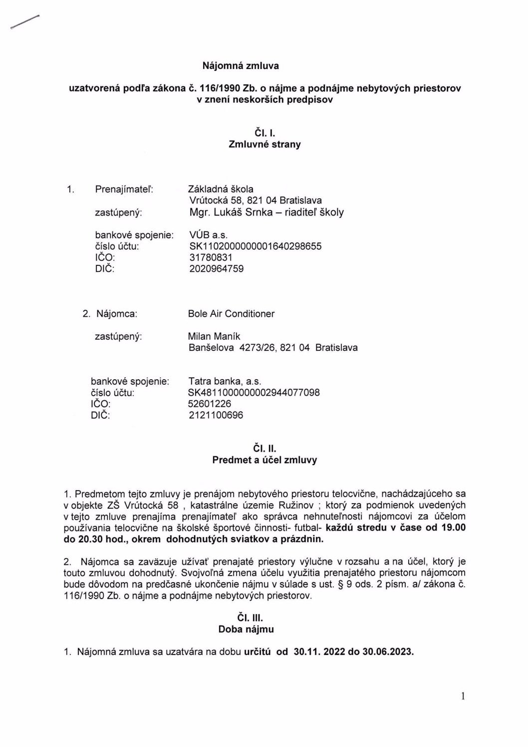 ZMLUVA Bole Air Conditioner, Futbal, 2022-23